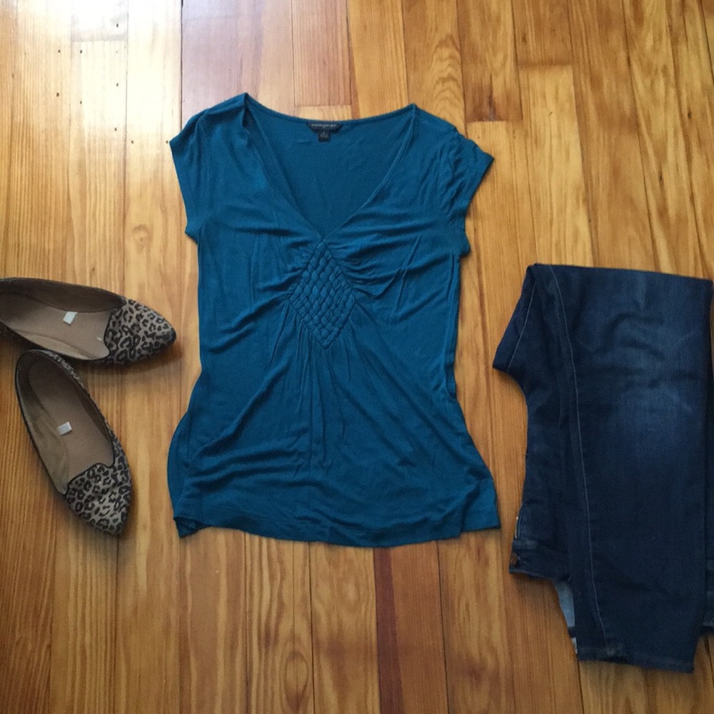 Banana republic woven detail short sleeve top